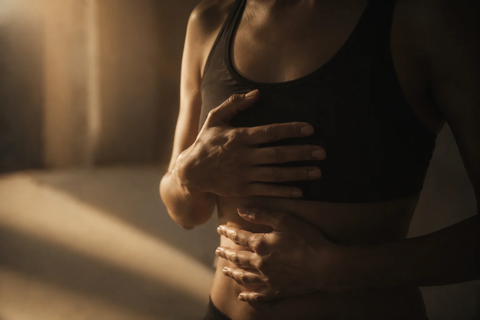 Concepto de respiración, cuerpo y bienestar